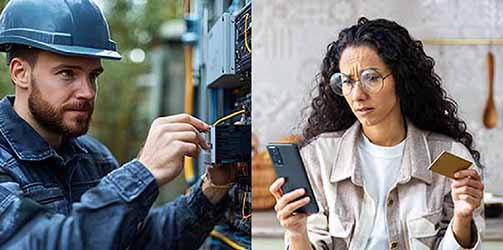 Local service customer calling for immediate help while an AI growth system connects the lead to a service business.
