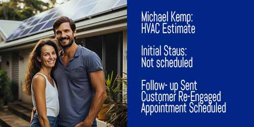 AI follow-up system reconnecting with a local service prospect who did not schedule on the first call.